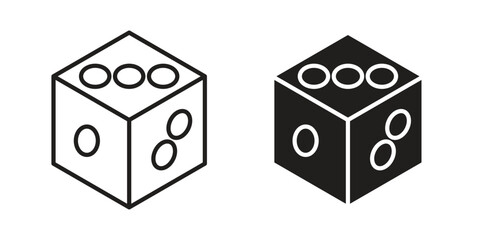 Dice icons of black colored in various styles