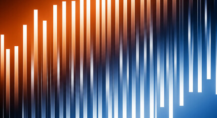 Abstract vertical lines of light in warm and cool tones