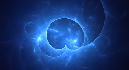 Obraz premium Swirling Translucent Blue Depths Abstract Art