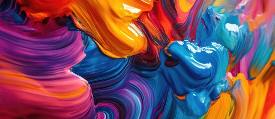 Vibrant swirls of paint create artistic texture