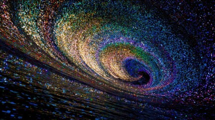 Colorful spiral galaxy swirling in the night sky