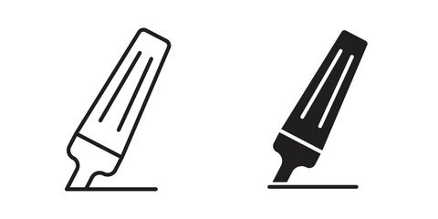 Highlighter icons of black colored in various styles