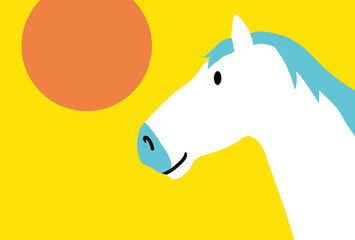 馬, 年賀状, 正月, 和風, 和柄, うま, 動物, イラスト, 干支, 年末, 新年, ベクター