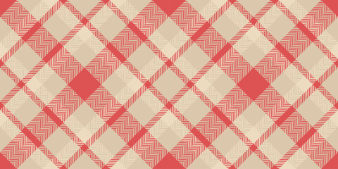 Elegant tartan textile vector, mockup plaid fabric pattern. Show texture background check seamless in light and red colors.