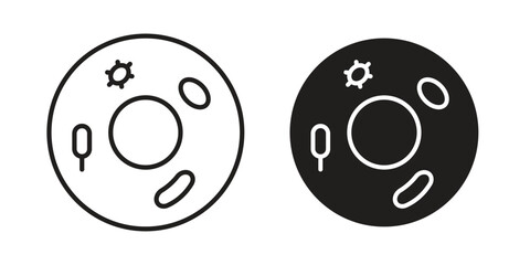 Microorganism icons of black colored in various styles