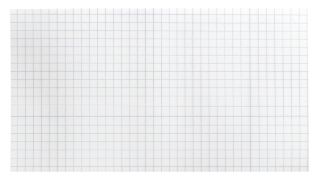sheet of white grid paper isolated on white