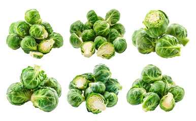 Fototapeta premium Fresh Brussels sprouts isolated a white background