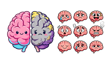 Funny human brain set.