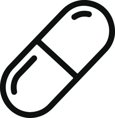 Capsule medicine icon for health and medical concepts treatment and pharmaceuticals