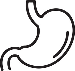 Human stomach outline icon vital digestive system anatomy illustration