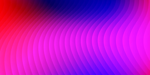 Neon ribbed fractal glass 3d background. Holographic vertical stripe pattern with vibrant purple blue yellow gradient. Abstract black bg, iridescent texture lines in radiant colors. 3D illustration