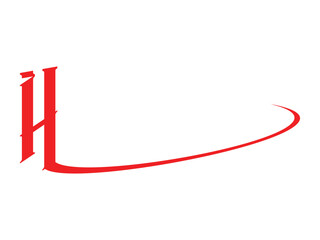 Modern H Initial Letter Swoosh Icon Design