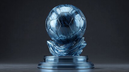 Stunning metallic soccer ball trophy represents victory and achievement in sports, inspiring teamwork and dedication for success on the field