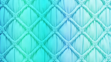 Fototapeta premium Vibrant Gradient Quilted Texture Background with Soft Padded Diamond Pattern in Teal and Green Hues, Abstract and Seamless Design for Creative Projects