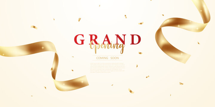 Design your opening card with ribbon. Vector illustration Beautiful business banner template