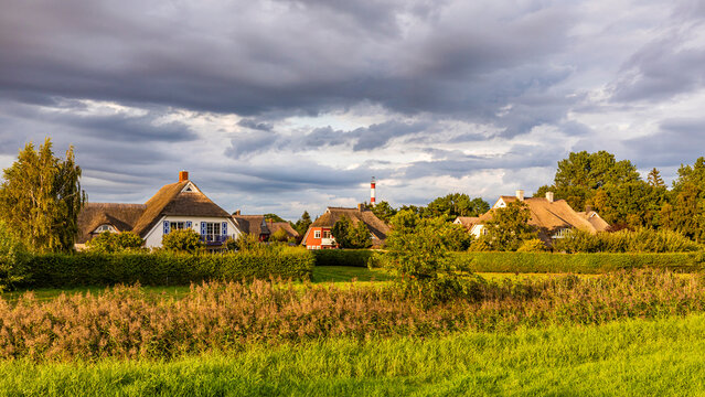 Thatched houses in Zingst resort Mecklenburg-Western Pomerania Germany