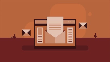 Email message emerging from envelope, symbolizing successful email marketing campaign that grows subscribers and drives  more conversions,