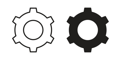 Settings icons of black colored in various styles