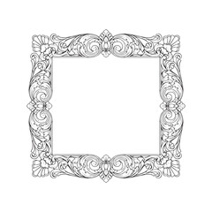 Vintage Decorative Floral Frame Vector Illustration
