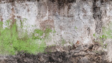 Distressed wall texture with vibrant green moss for vintage designs and organic backgrounds, adding depth and character to your creative projects