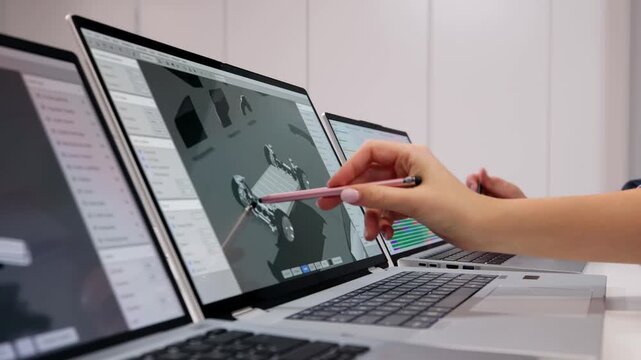 Laptop Screen Displaying 3D CAD Design