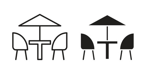 Terrace icons of black colored in various styles