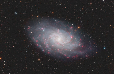Triangulum galaxy M33 in the constellation Triangulum in deep space