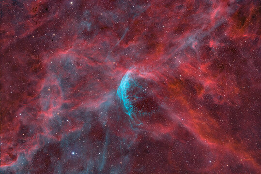 WR134 Wolf Rayet star and nebula in the Swan constellation in deep space