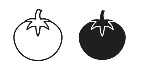 Tomato icons of black colored in various styles