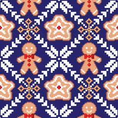 Seamless geometric pattern designed for Christmas, background, decoration, wallpaper, fabric, clothing.