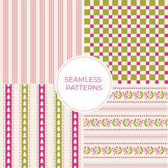 Geometric fun abstract colorful vector seamless repeating backgrounds for wrapping paper, wallpaper, cards, posters, invitation, party products