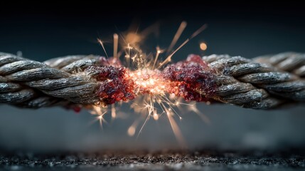 High-Speed Breakage of Rope with Sparks