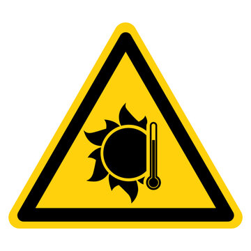 Heat Stress Hazard Symbol Sign,Vector Illustration, Isolated On White Background Label.EPS10