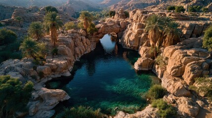 Serene Oasis Pool Tucked Between Rocky Cliffs