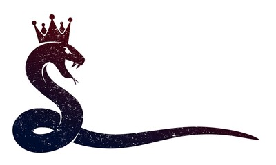 The symbol of the snake in the crown.
