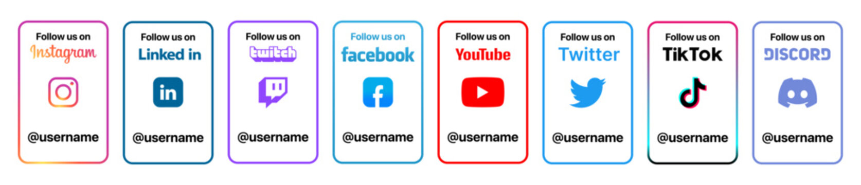 Social Media Icons,Facebook,Instagram,Twitter with qr code ,follow us on social media.QR Code Scanner.Vector Editorial.
