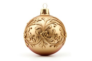 Fototapeta premium Christmas jewelry gold white background.