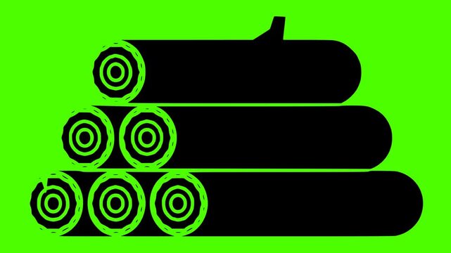 firewood illustration pile silhouette forest logo video icon green outline screen natural energy wood timber winter wooden fire brown shape traditional vector graphic background