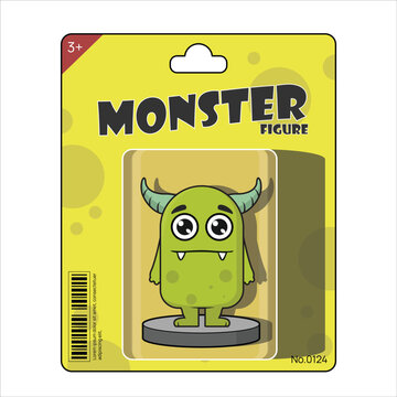 Cute Colorful Cartoon Doodle Monster Toy Figure Packaging Illustration for Kids Collectible Merchandise Design 2