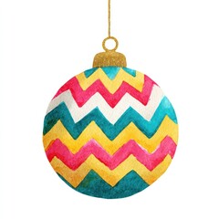 Colorful zigzag Christmas ornament