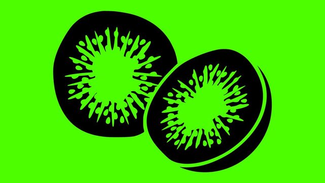 fresh illustration green silhouette vido logo green icon screen outline fruit kiwifruit nature kiwi healthy food plant ripe actinidia shape exotic vector graphic background