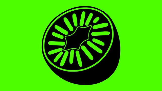 fresh illustration green silhouette vido logo green icon screen outline fruit kiwifruit nature kiwi healthy food plant ripe actinidia shape exotic vector graphic background