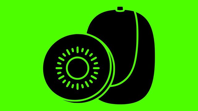 fresh illustration green silhouette vido logo green icon screen outline fruit kiwifruit nature kiwi healthy food plant ripe actinidia shape exotic vector graphic background