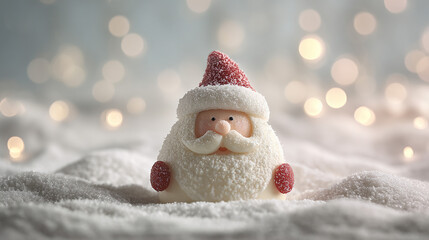 Obraz premium 金のイルミネーションクリスマスケーキ「AI生成画像」
