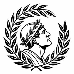 Simplified Laurel Wreath Pop Art Composition