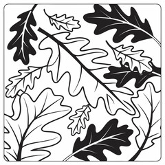 High Contrast Interlocking Abstract Pop Art Leaf Shapes