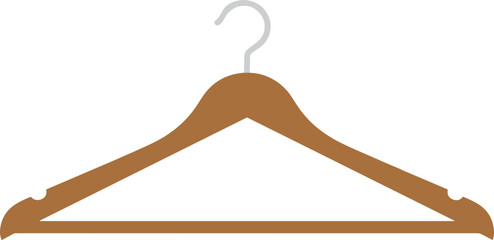 Flat Color Style Wooden Clothes Hanger Fashion Accessory Illustration