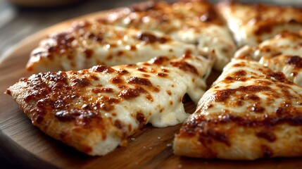 Freshly Baked Cheesy Pizza Close-Up with Golden Crust