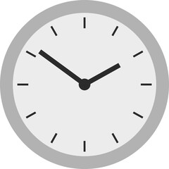 Simple Flat Design Wall Clock Telling Time Instrument Illustration