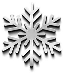 Metallic silver snowflake crystal winter decoration isolated